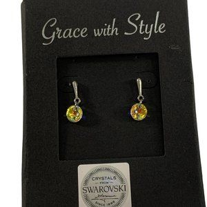 Grace with Style Earrings Swarovski Crystals Hints of Rainbows Dangle Studs